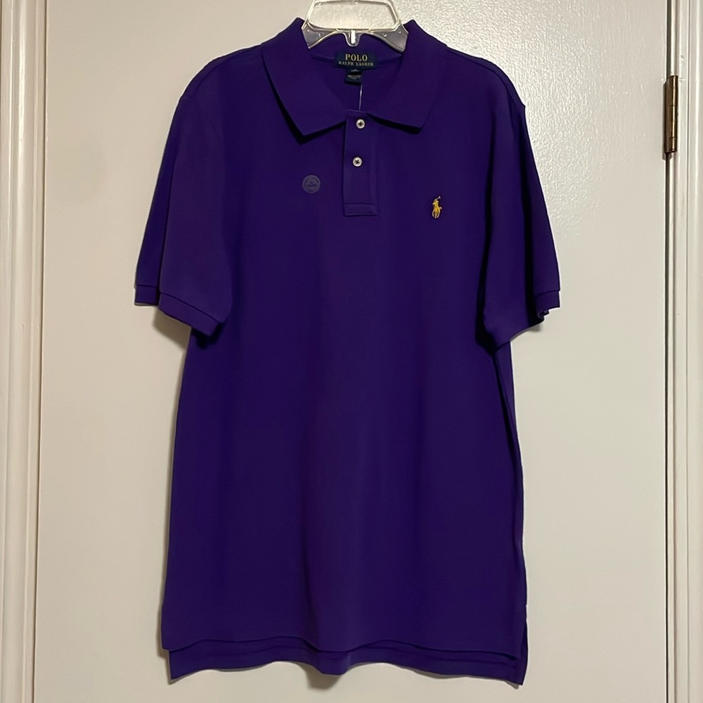 Polo by Ralph Lauren Purple and Yellow Classic Polo Shirt